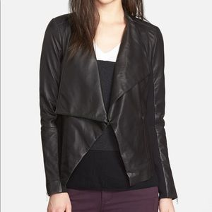 Trouve Drape Collar Leather Jacket, size XXS